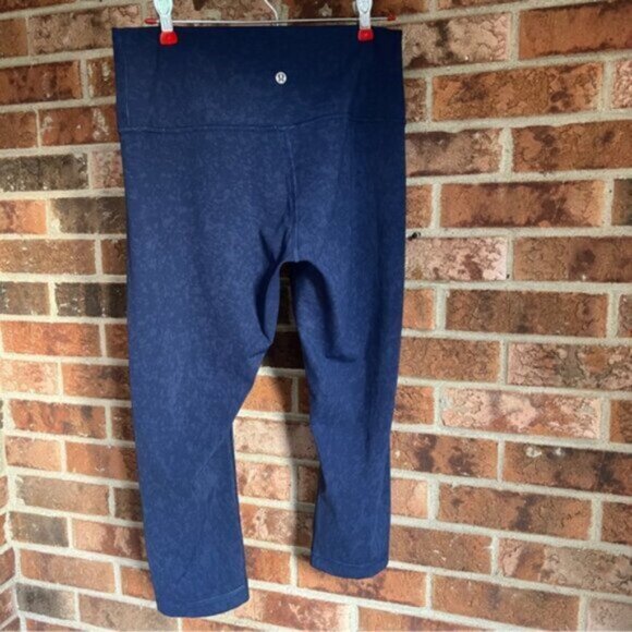 Lululemon 2020 Wunder Under Crop High-Rise *Spray 21" Indigo Spray Mineral Blue - Picture 2 of 14